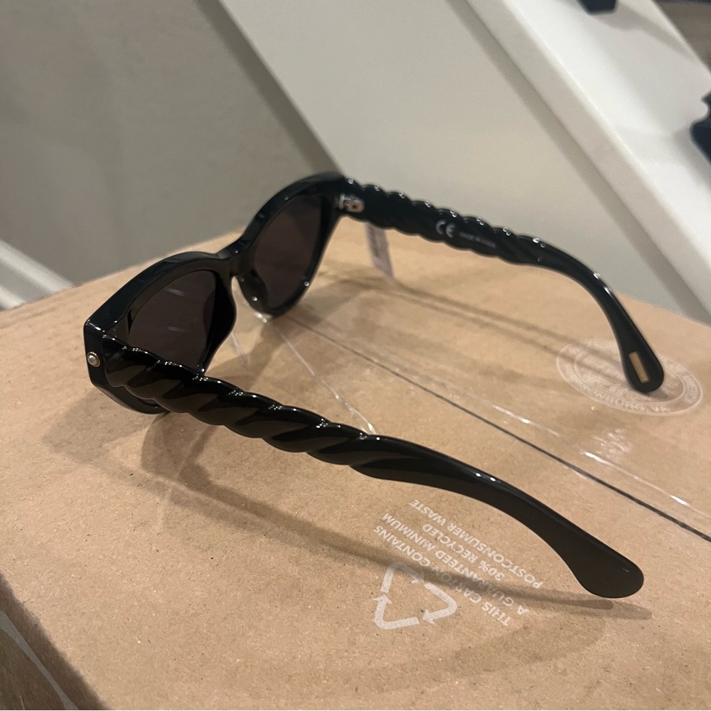 J Crew‎ Cat Eye Braided Side Black Sunglasses - Picture 4 of 5